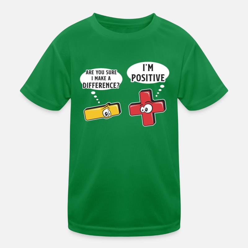 Signes moins et plus, jeu de mots mathématiques T-shirt sport Enfant