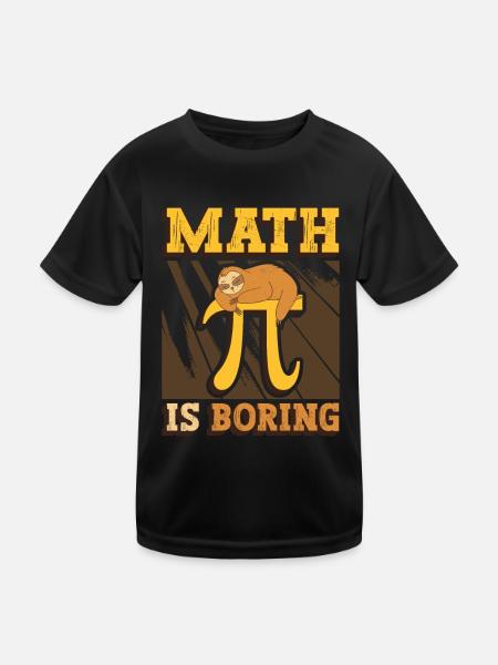 Math is boring, sloth sleeps on pi - Kids Functional T-Shirt - black - Front