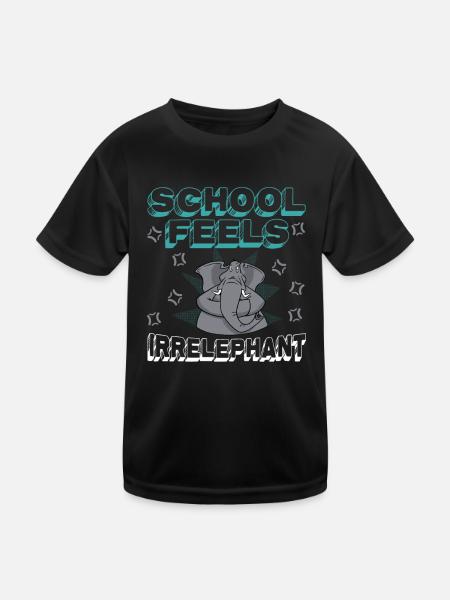 L’école se sent Irrelephant, anti-école - T-shirt sport Enfant - noir - Devant