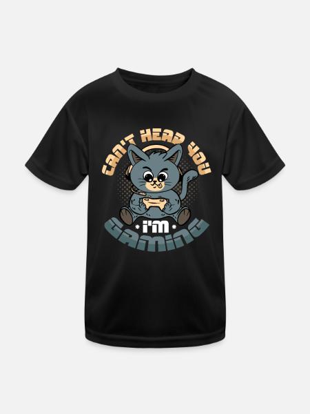 Je ne t’entends pas, je joue - T-shirt sport Enfant - noir - Devant