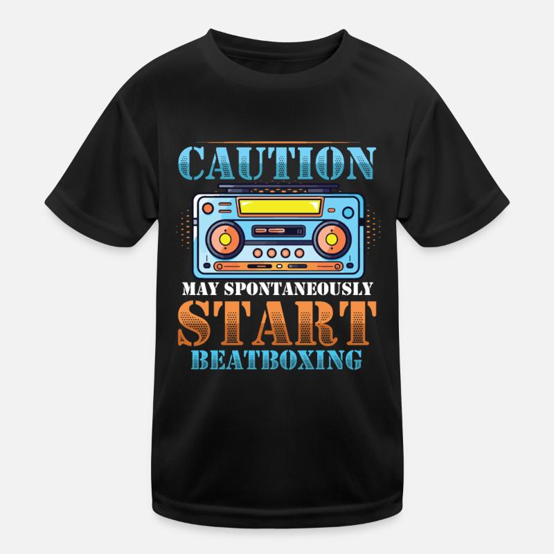 Caution can spontaneously start beatboxing Kids Functional T-Shirt