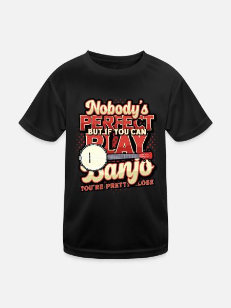 Perfekter Banjospieler, Liebe Zum Banjo-spielen - Kinder Funktions-T-Shirt - Schwarz - Vorne