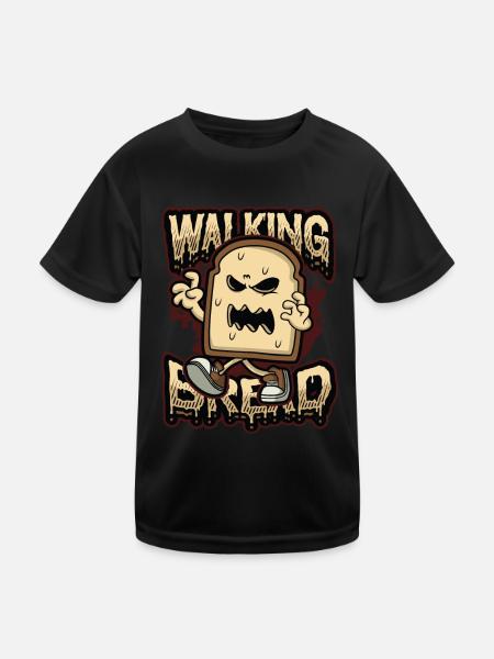 Walking Bread, Funny Halloween Costume - Kids Functional T-Shirt - black - Front