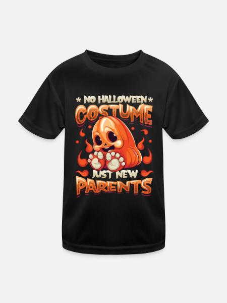 No Halloween costume, only for new parents - Kids Functional T-Shirt - black - Front