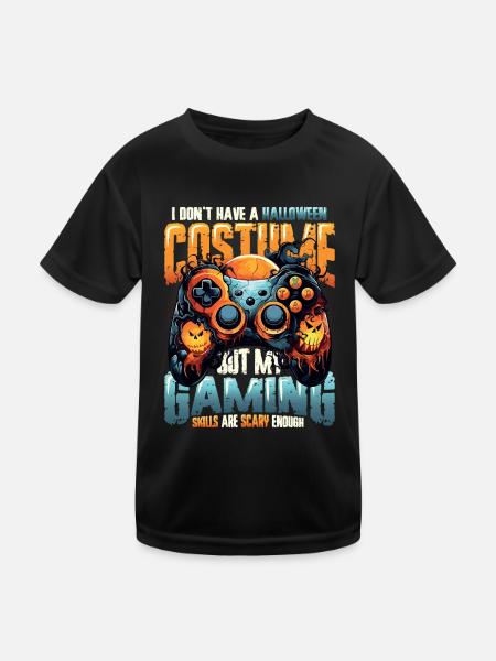 Spooky gaming skills for Halloween - Kids Functional T-Shirt - black - Front
