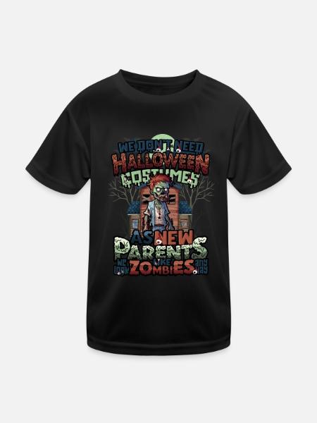No Halloween costume, just Halloween for parents - Kids Functional T-Shirt - black - Front