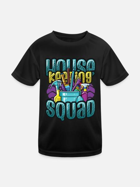 Housekeeping Squad, Hotel Staff, Housekeeping - Kids Functional T-Shirt - black - Front