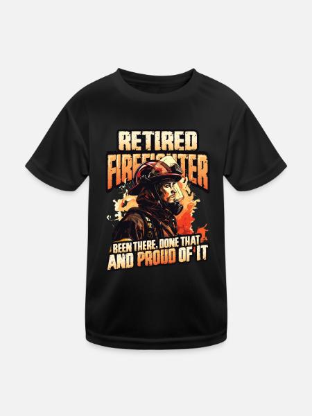 Pompier à la retraite - T-shirt sport Enfant - noir - Devant