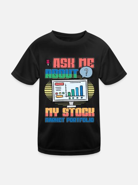 Posez-moi des questions sur mon portefeuille boursier - T-shirt sport Enfant - noir - Devant