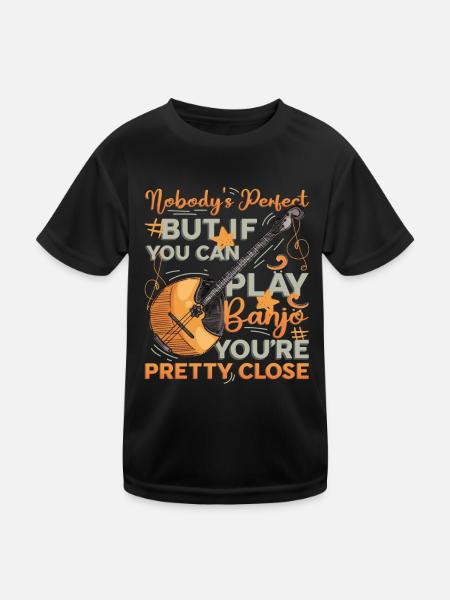 Perfekter Banjospieler, Liebe Zum Banjo-spielen - Kinder Funktions-T-Shirt - Schwarz - Vorne