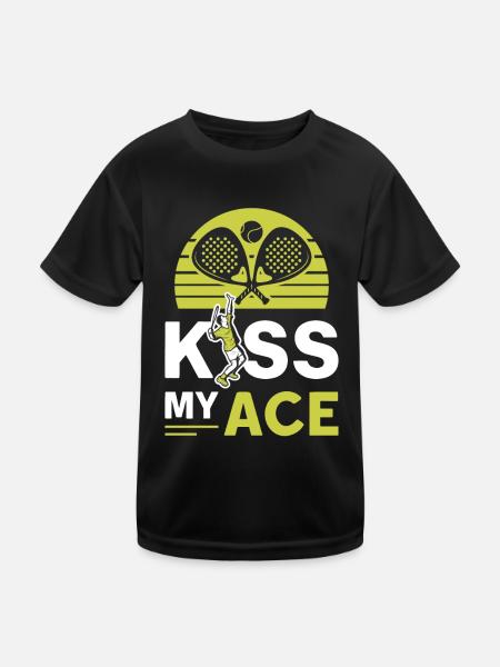 Amateurs de padel, Kiss My Ace, Padel tennis - T-shirt sport Enfant - noir - Devant