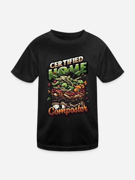 Composting Enthusiast Vermiculture Kompostierung - Kids Functional T-Shirt - black - Front