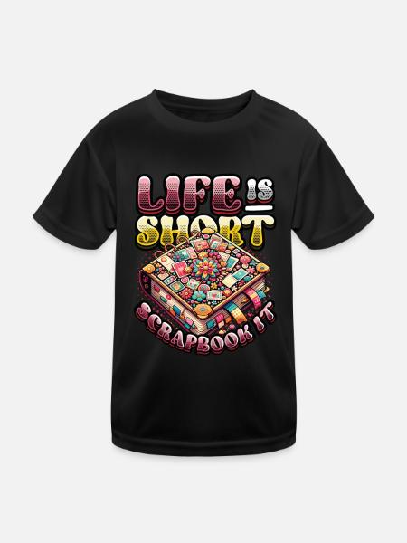 Scrapbooking fille passionné Scrapbook - T-shirt sport Enfant - noir - Devant