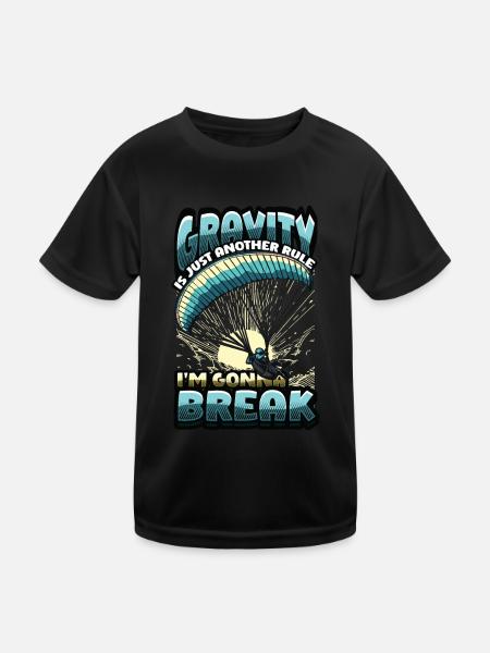 Parachutisme Parachutisme Parapente - T-shirt sport Enfant - noir - Devant