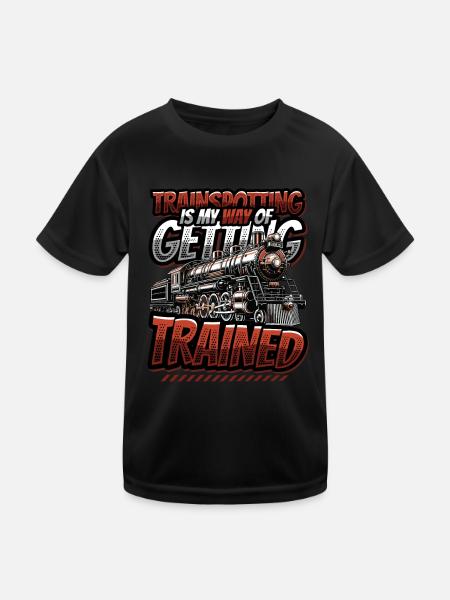 Trainspotting Train Lovers Trains - T-shirt sport Enfant - noir - Devant