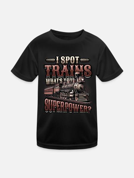 Trainspotting Train Lovers Trains - T-shirt sport Enfant - noir - Devant