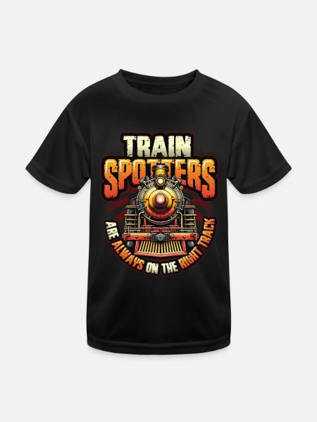 Trainspotting Train Lovers Trains - T-shirt sport Enfant - noir - Devant