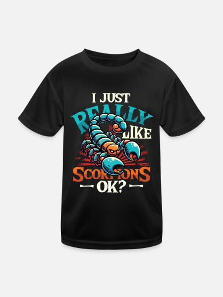 I just like scorpions - Kids Functional T-Shirt - black - Front