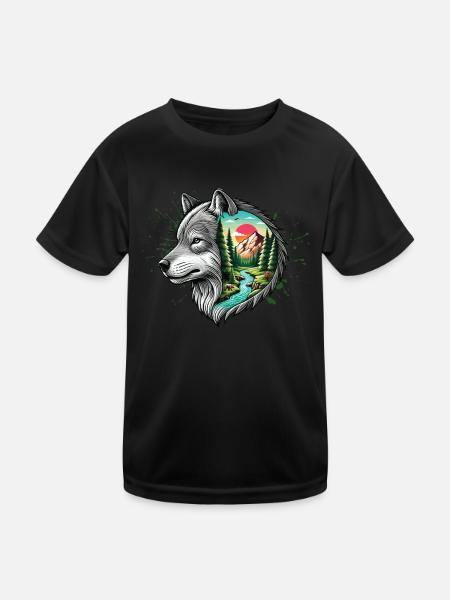 Wilderness Inside the Bear Retro Vintage - Kids Functional T-Shirt - black - Front
