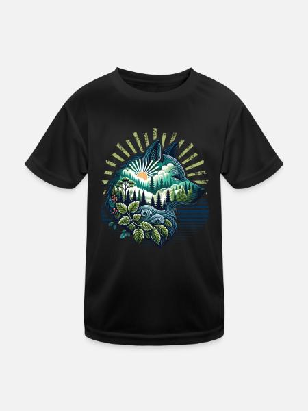 Wilderness Inside the Bear Retro Vintage - Kids Functional T-Shirt - black - Front