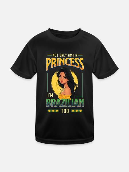 Mädchen Brazilianische Herkunft Brasilien - Kinder Funktions-T-Shirt - Schwarz - Vorne