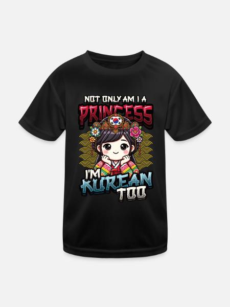 Mädchen Koreanische Herkunft Südkorea - Kinder Funktions-T-Shirt - Schwarz - Vorne