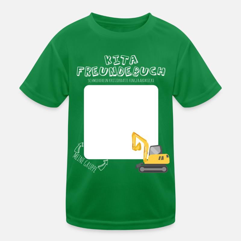 Kindergartenkind Bagger Kita Freundebuch Jungen Kinder Funktions-T-Shirt