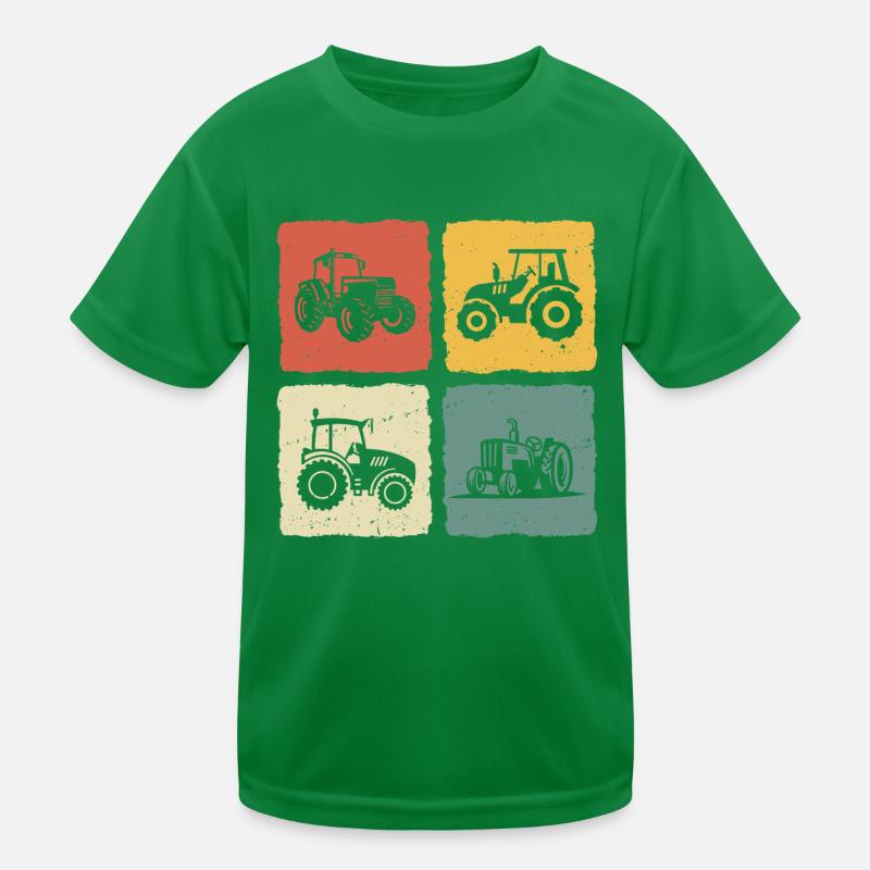Retro Vintage Mann Traktor Agricult Geschenkidee Kinder Funktions-T-Shirt