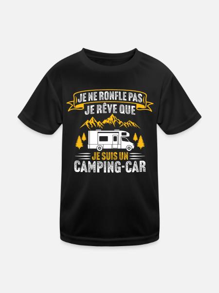 Je suis un camping car - T-shirt sport Enfant - noir - Devant