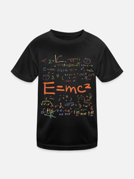 Physics and Math Formulas EMC2 - Kids Functional T-Shirt - black - Front