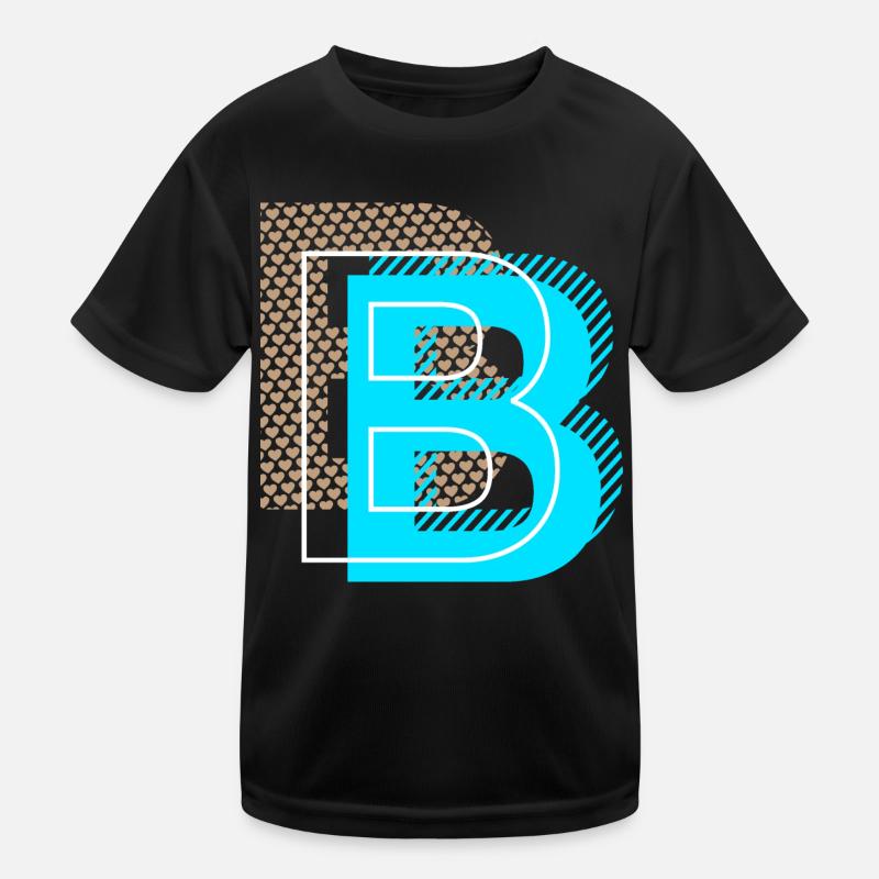 Cooler Buchstabe B Kinder Funktions-T-Shirt