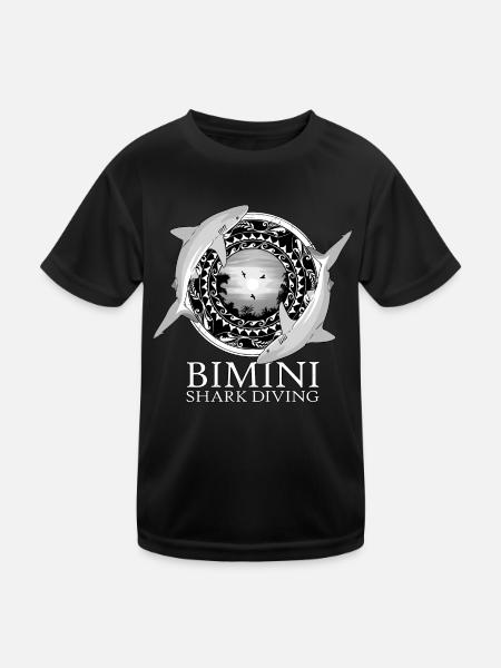 Karibischer Riffhai Bimini Bahamas - Kinder Funktions-T-Shirt - Schwarz