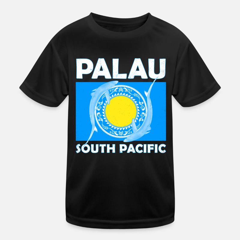 Drapeau des Palaos et requins bleus T-shirt sport Enfant