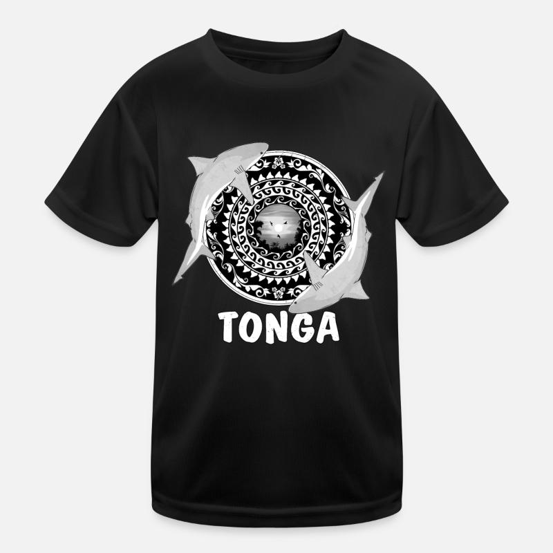 Tonga Bull Shark - Kids Functional T-Shirt - black