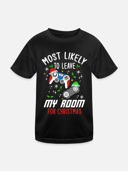 Noël Gamer Gaming Dire Humour Drôle Noël - T-shirt sport Enfant - noir - Devant