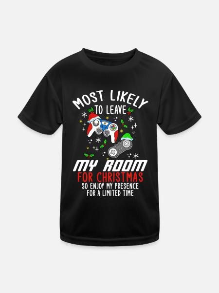 Noël Gamer Gaming Dire Drôle Humour Noël - T-shirt sport Enfant - noir - Devant