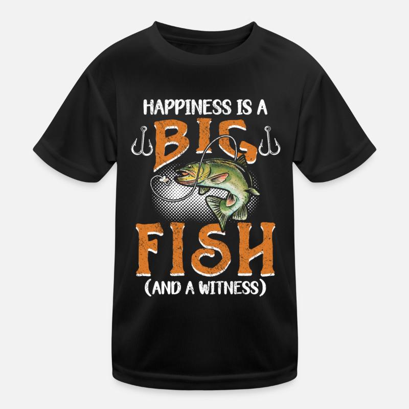 Idée cadeau de pêche à la ligne Le bonheur est un gros poisson T-shirt sport Enfant