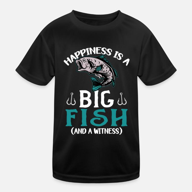 Idée cadeau de pêche à la ligne Le bonheur est un gros poisson T-shirt sport Enfant