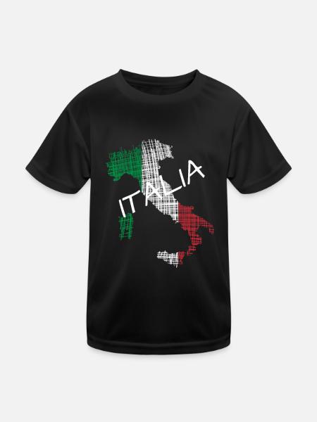 Italia italia - Kinder Funktions-T-Shirt - Schwarz - Vorne