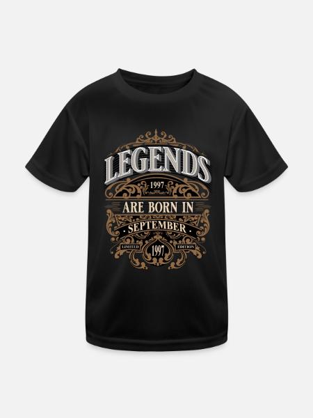 1997 Septembre Anniversaire de naissance Année de naissance - T-shirt sport Enfant - noir - Devant