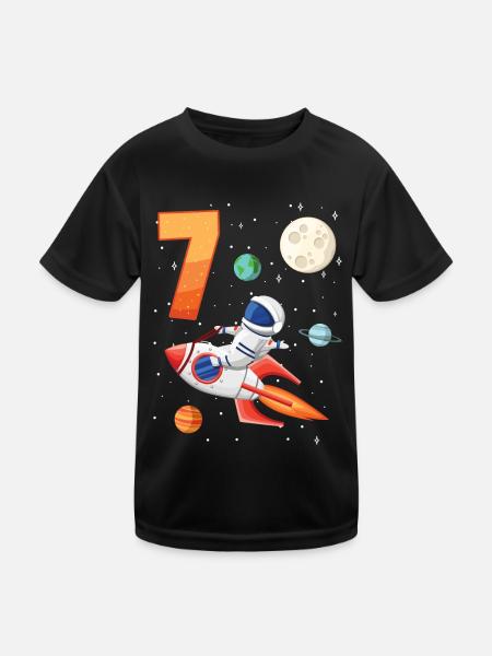 Astronaute 7e anniversaire de l'espace extra-atmosphérique pour garçon - T-shirt sport Enfant - noir - Devant