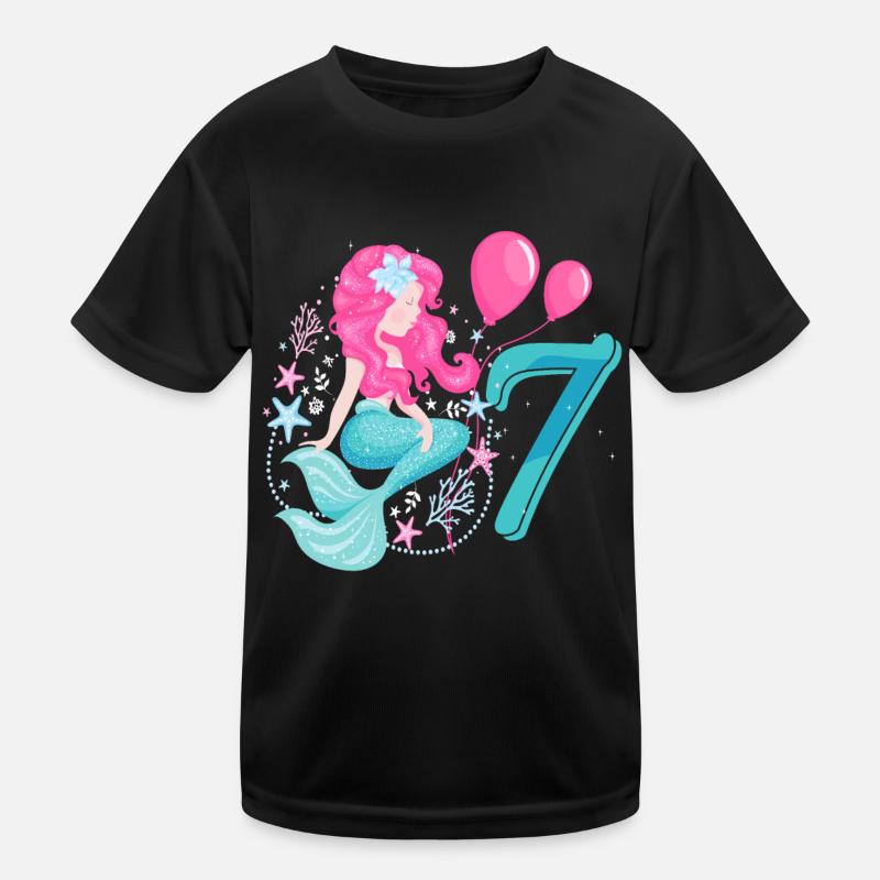 7e anniversaire sirène sept ans T-shirt sport Enfant