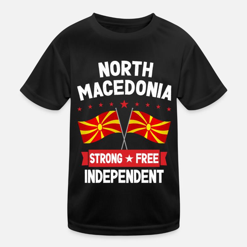 North Macedonia Kids Functional T-Shirt