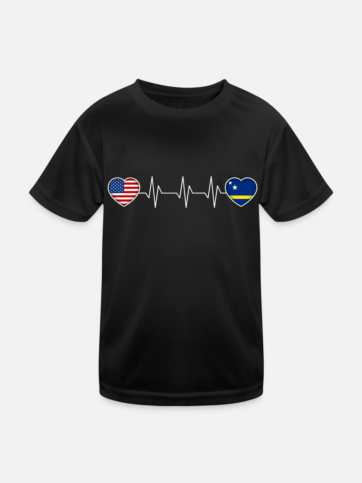 Curaçao - Kinder Funktions-T-Shirt - Schwarz - Vorne