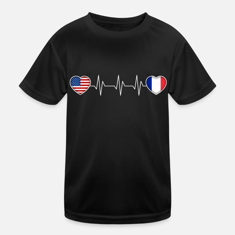 Frankreich - Kinder Funktions-T-Shirt - Schwarz