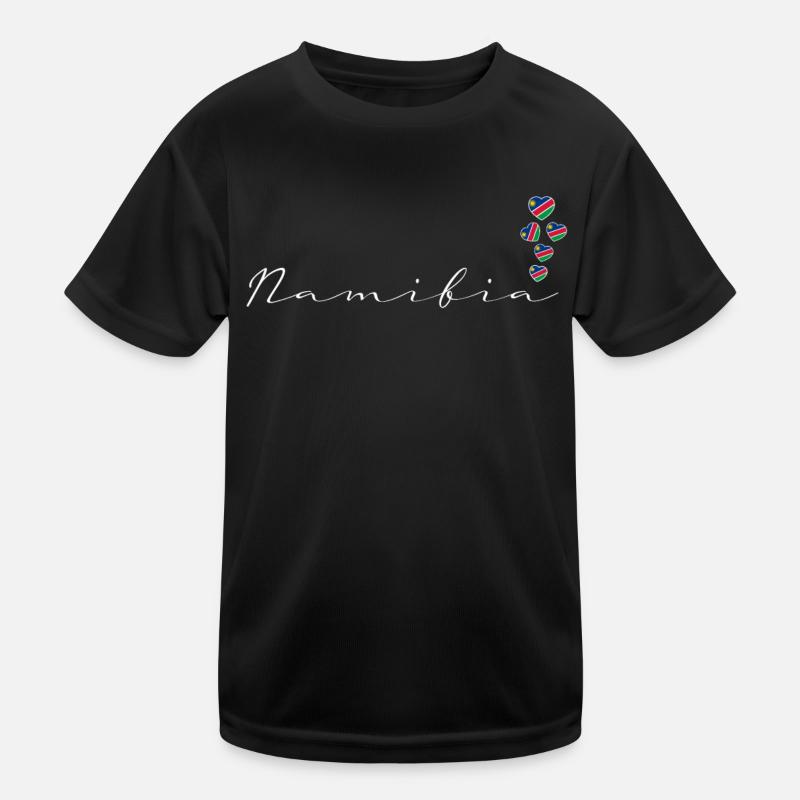 Namibia - Kinder Funktions-T-Shirt - Schwarz