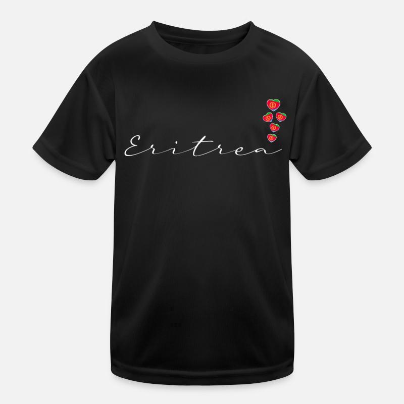Eritrea - Kinder Funktions-T-Shirt - Schwarz