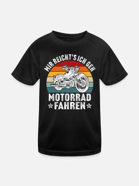 mir reicht's ich geh motorrad fahren - Kinder Funktions-T-Shirt - Schwarz - Vorne