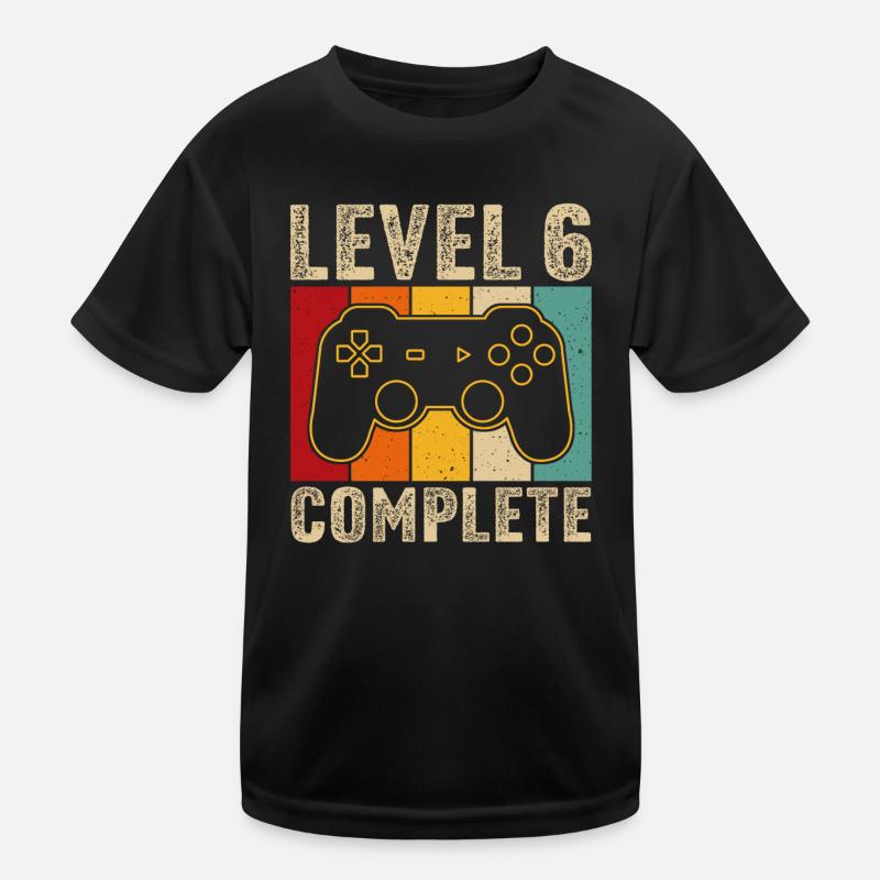 6.Geburtstag - 6 Jahre Gamer Level 6 complete Kinder Funktions-T-Shirt