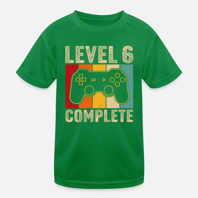 6th birthday - 6 years Gamer Level 6 complete Kids Functional T-Shirt